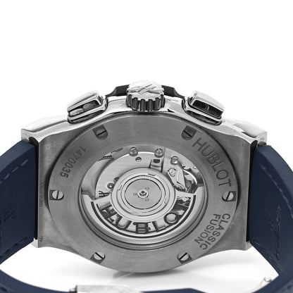 Hublot Titanium Alligator 42mm Classic Fusion Chronograph Automatic Watch Blue 541.NX.7170.LR 4 of 5