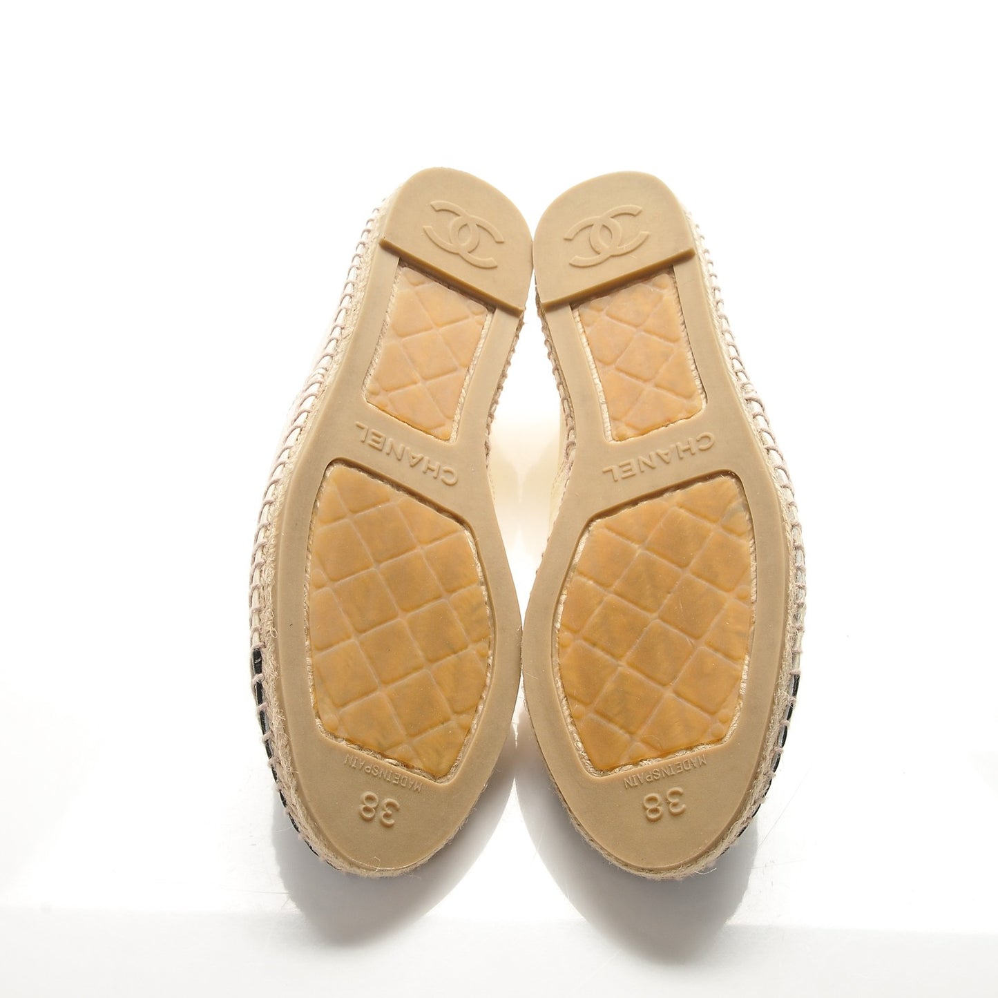 Lambskin CC Espadrilles 38 White Black