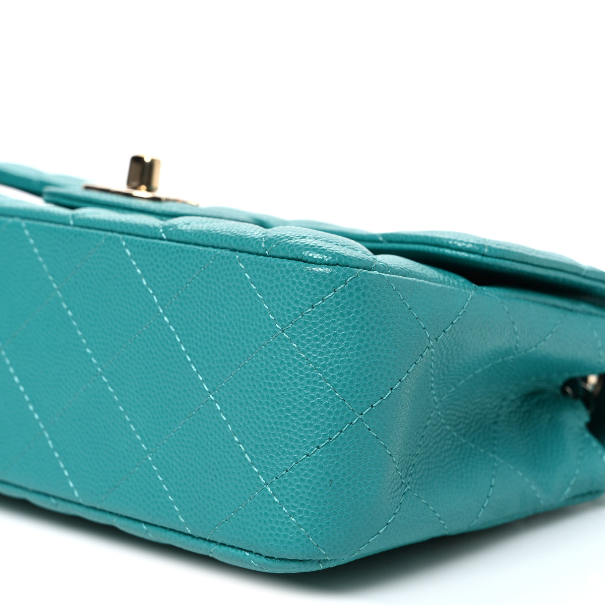 Caviar Quilted Mini Rectangular Flap Blue