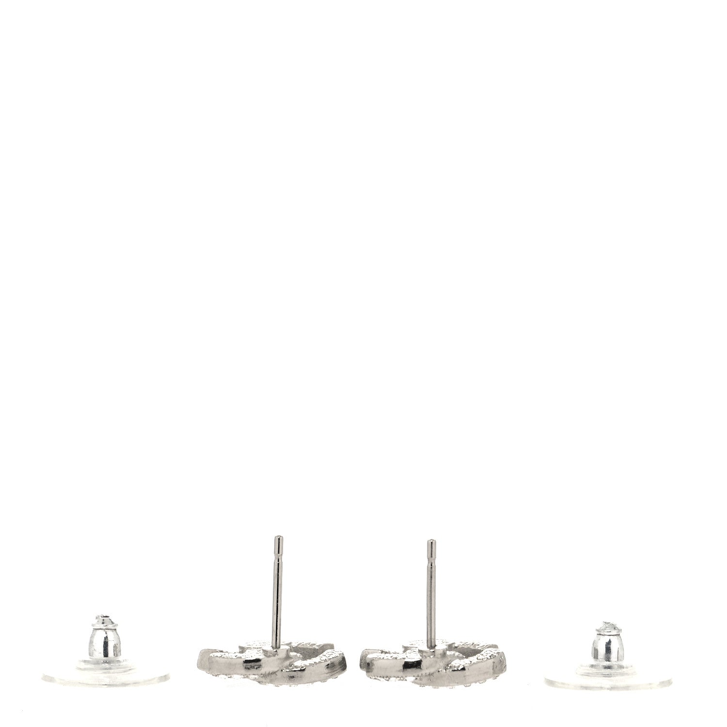 Chanel Crystal CC Earrings Silver 3 of 4
