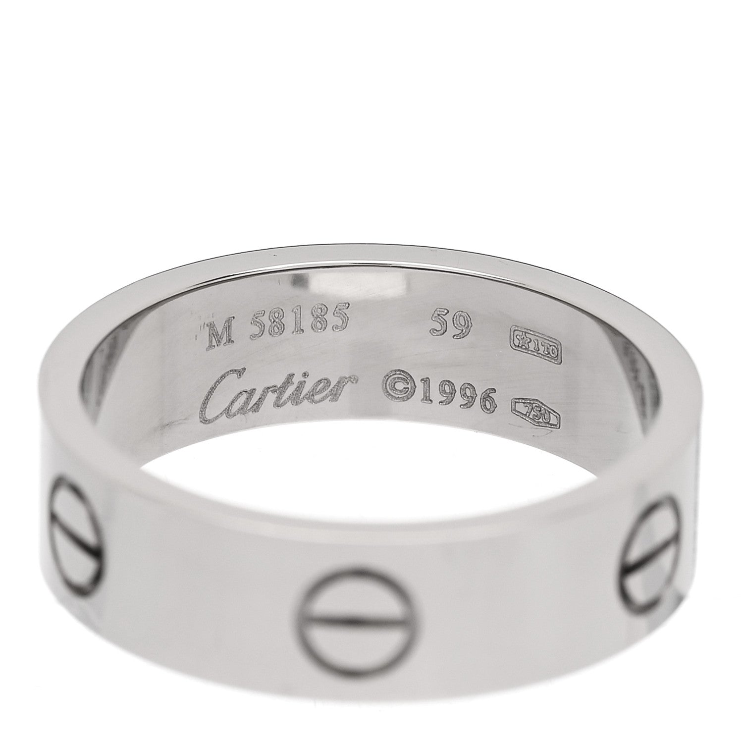 Cartier 18K White Gold 6mm LOVE Ring 59 8.75 4 of 4
