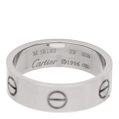 Cartier 18K White Gold 6mm LOVE Ring 59 8.75 4 of 4