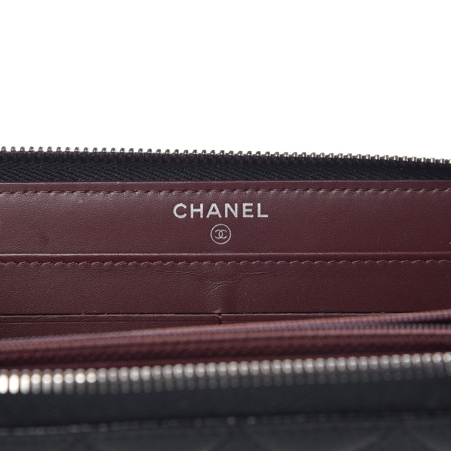 Chanel Caviar Quilted Large Gusset Zip Around Wallet Black 7 of 9