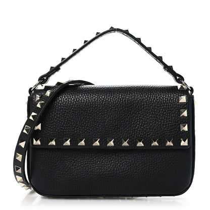 Valentino Garavani Grainy Calfskin Rockstud Crossbody Pouch Black 1 of 8