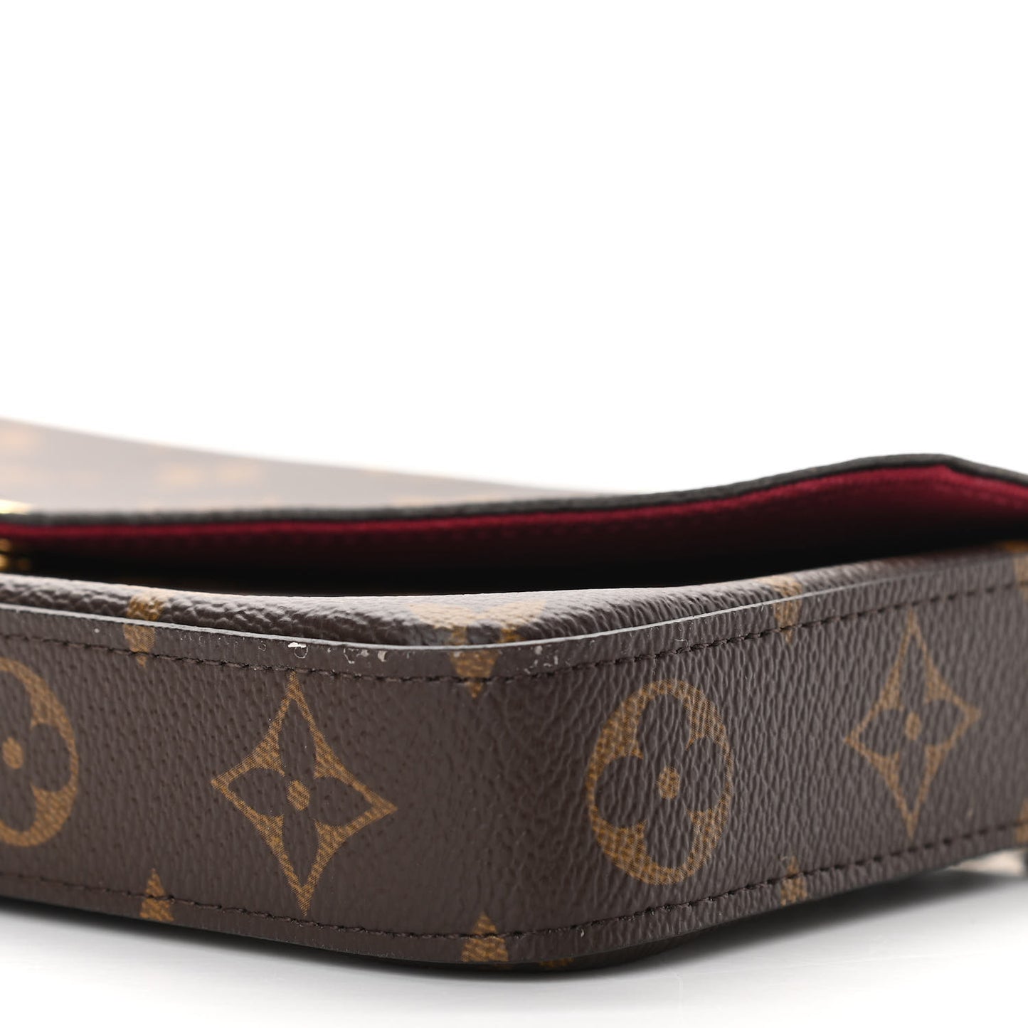 Monogram Pochette Felicie Chain Wallet Fuchsia