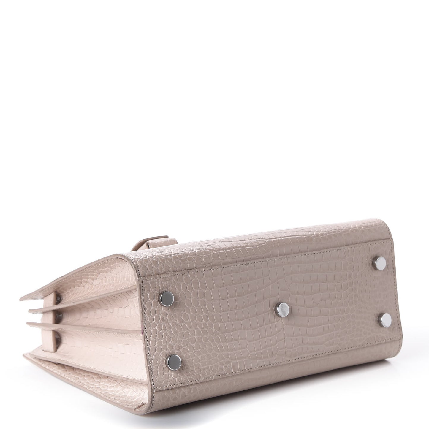 Calfskin Crocodile Embossed Baby Sac De Jour Rose Antic