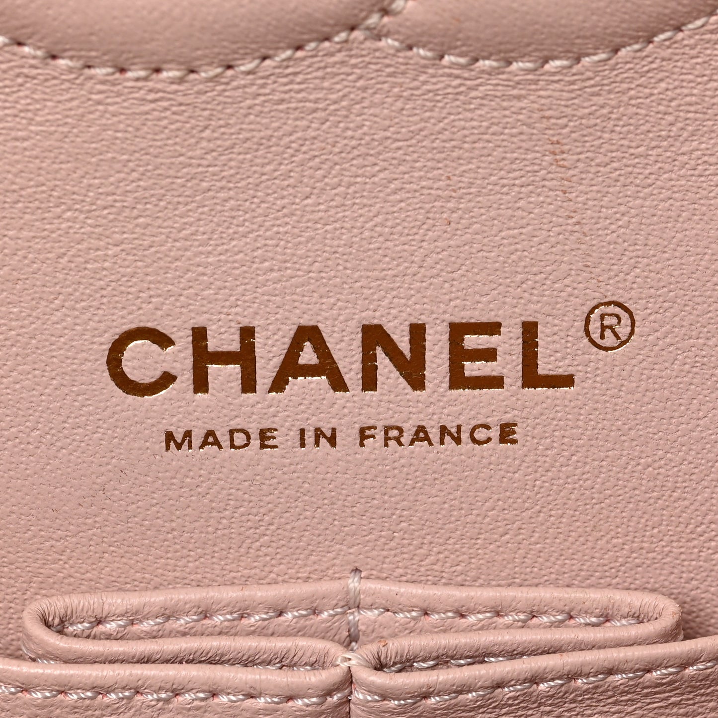 Calfskin Chevron Quilted Medium Double Flap Light Pink