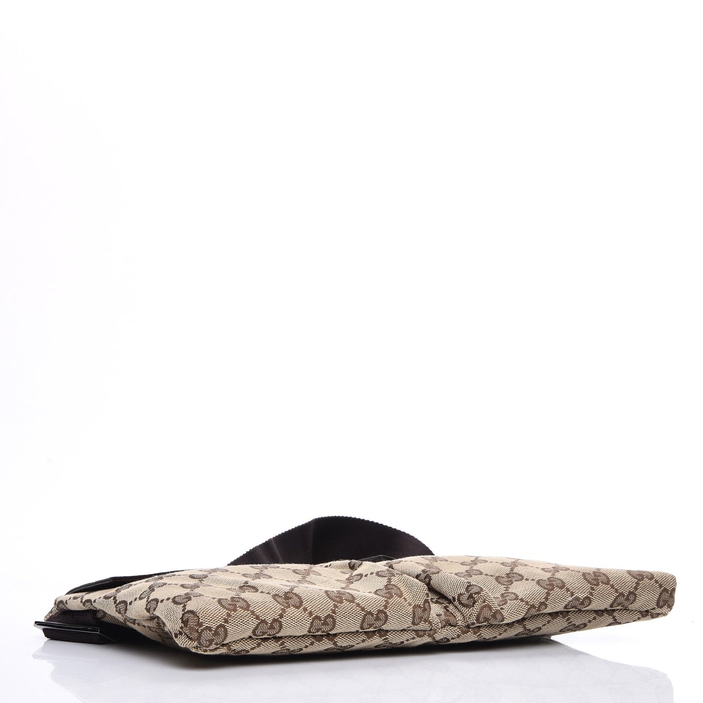 GG Monogram Double Pocket Belt Bag Dark Brown