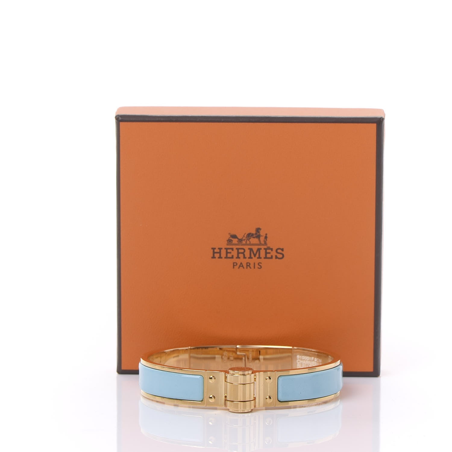 Hermes Enamel Charniere Uni Narrow Hinged Bracelet M Turquoise 6 of 6