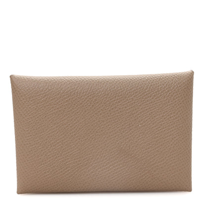 Hermes Epsom Calvi Card Case Etoupe 1 of 7