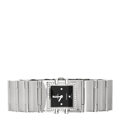 Omega Stainless Steel Diamond 19mm Constellation Quadra Quartz Watch Black 1528.46.00 2 of 4