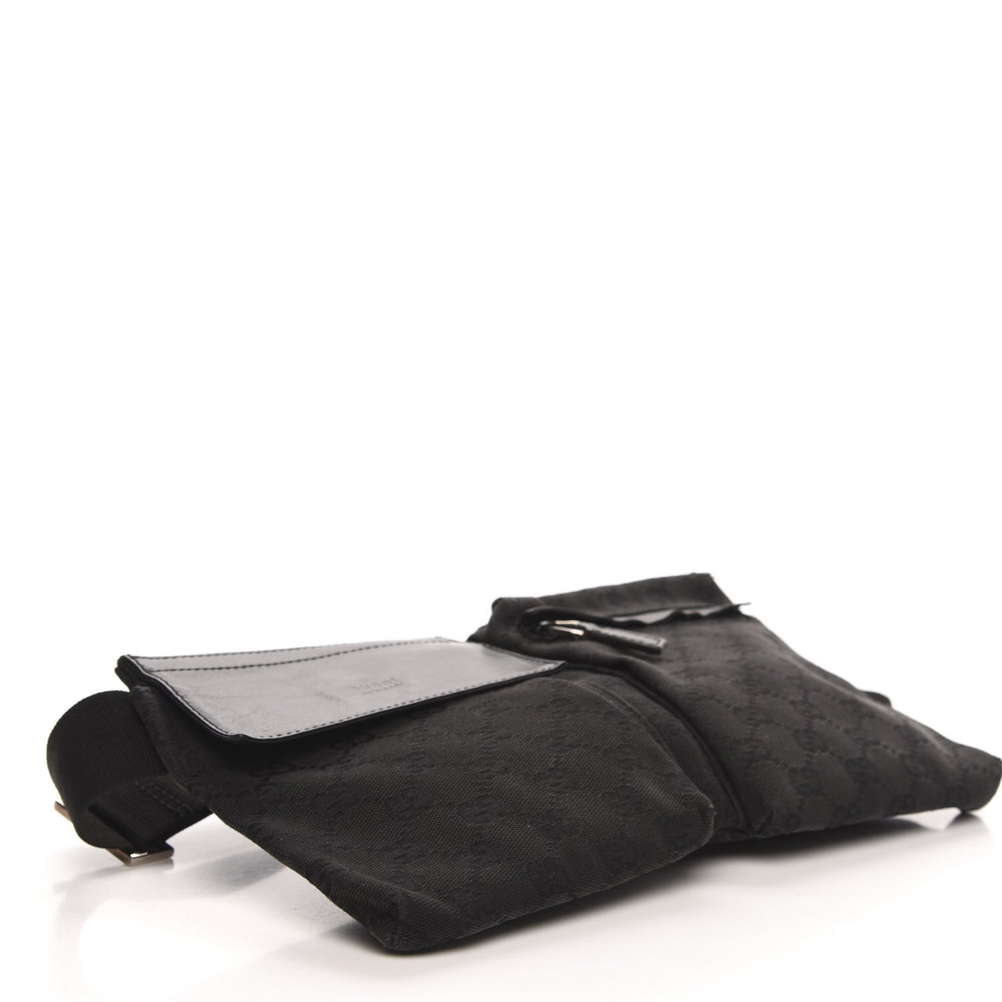 GG Monogram Double Pocket Belt Bag Black