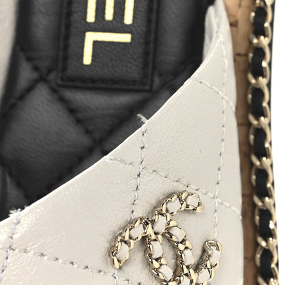 Chanel Shiny Lambskin Quilted  Metal Chain CC Sandals 36 White 10 of 10