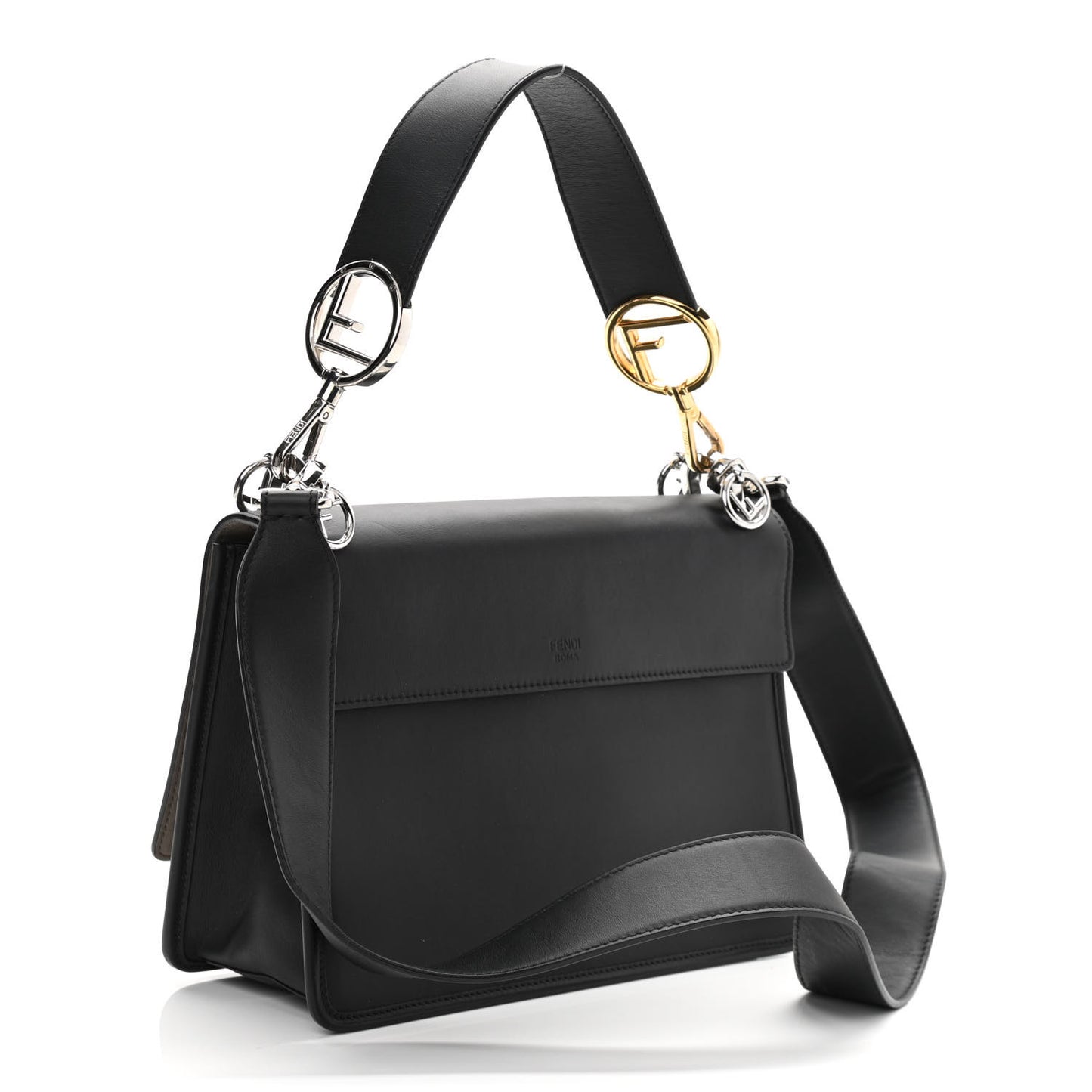 Vitello Century Opaco F is Fendi Kan I Shoulder Bag Black