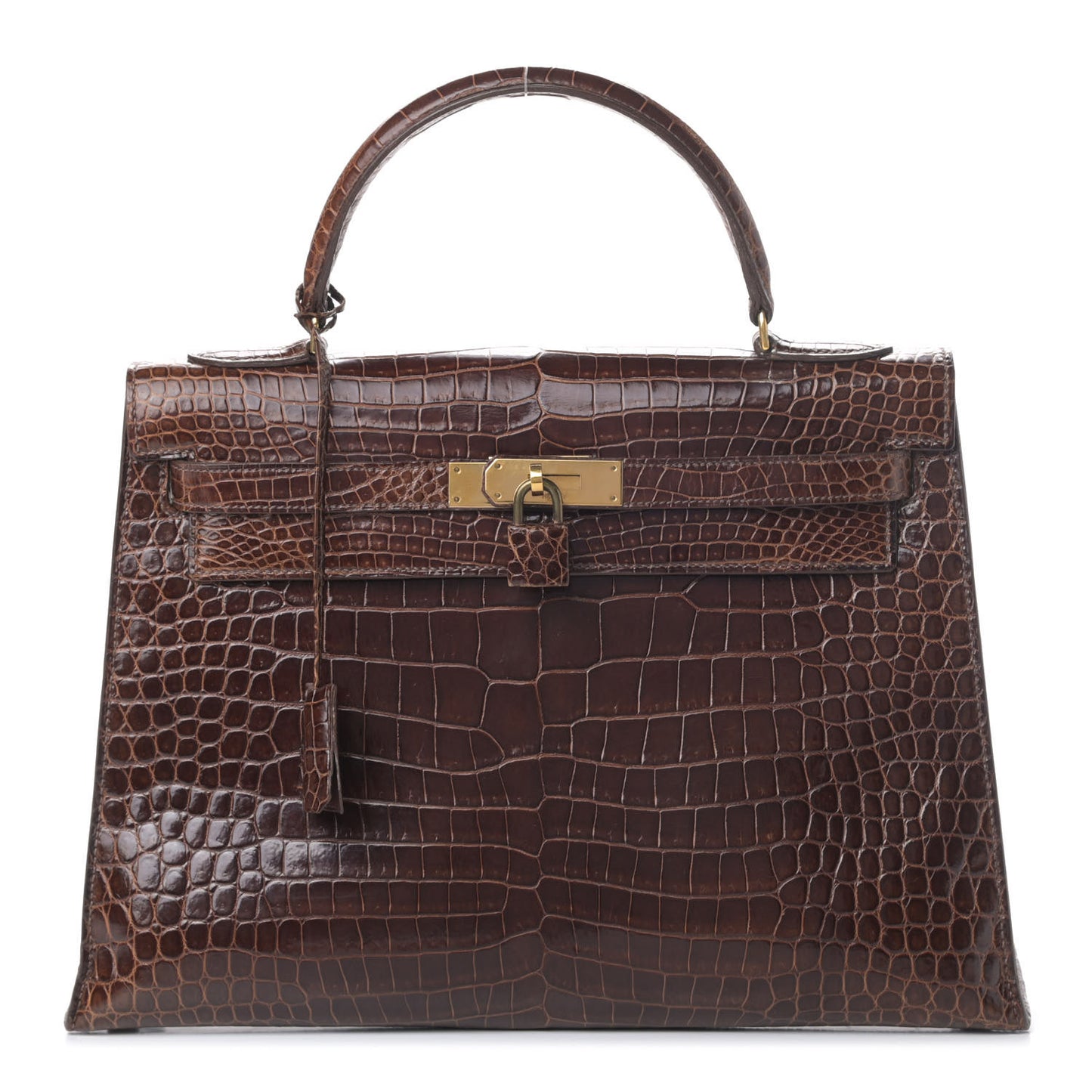 Shiny Crocodile Kelly Sellier 32 Havane