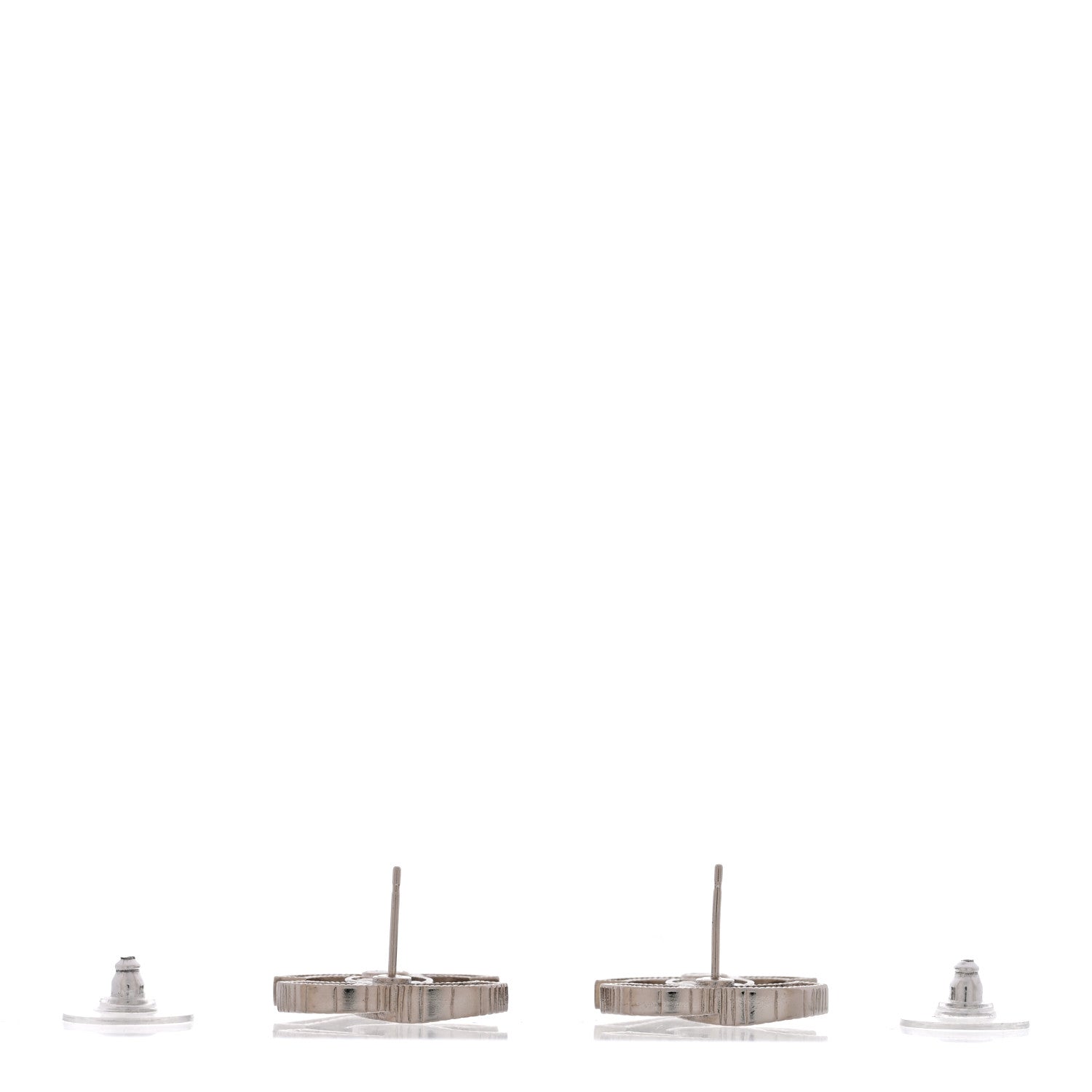 Chanel Crystal CC Earrings Silver 3 of 5