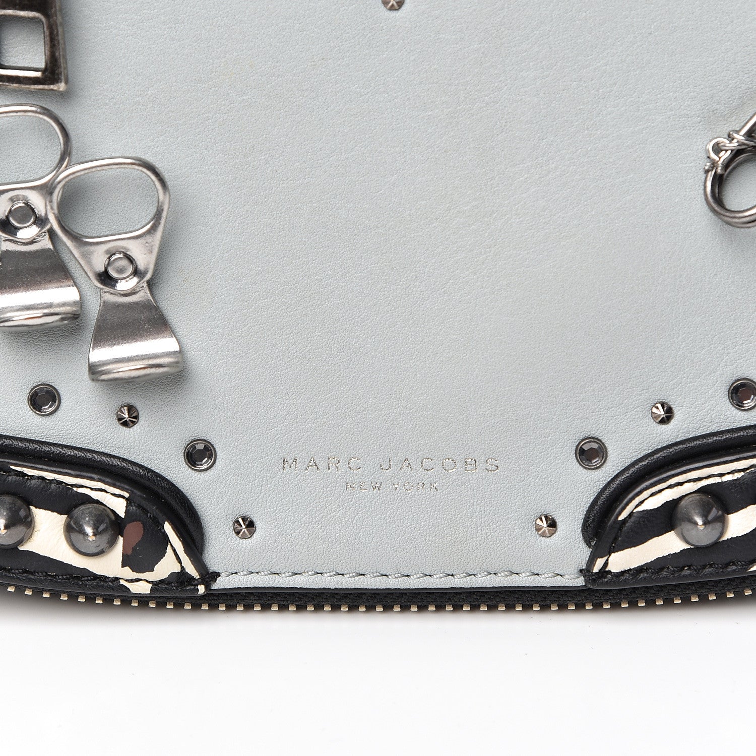 Marc Jacobs Calfskin Embellished Animal Mashup Saddle Bag Frost Multi 8 of 12