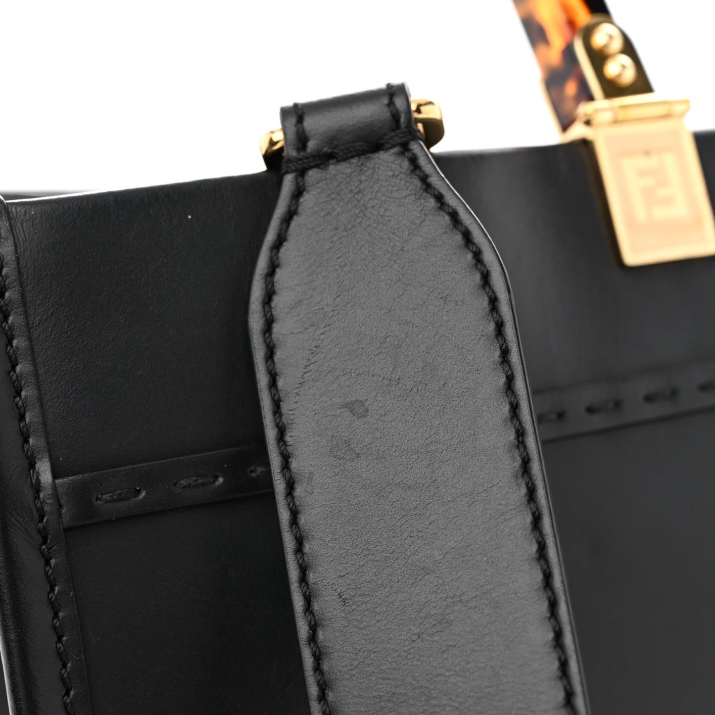 Vitello King Plexiglass Medium Fendi Sunshine Shopper Tote Black