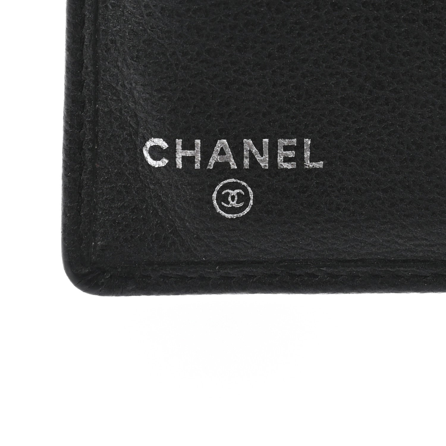 Chanel Goatskin Camellia Embossed Yen Wallet Black 6 of 8