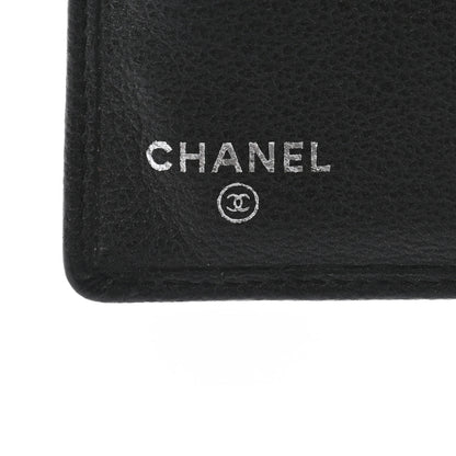 Chanel Goatskin Camellia Embossed Yen Wallet Black 6 of 8