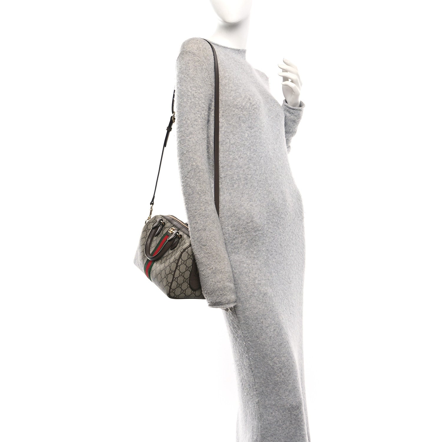Gucci GG Supreme Monogram Web Small Ophidia Top Handle Bag Beige Ebony 2 of 10