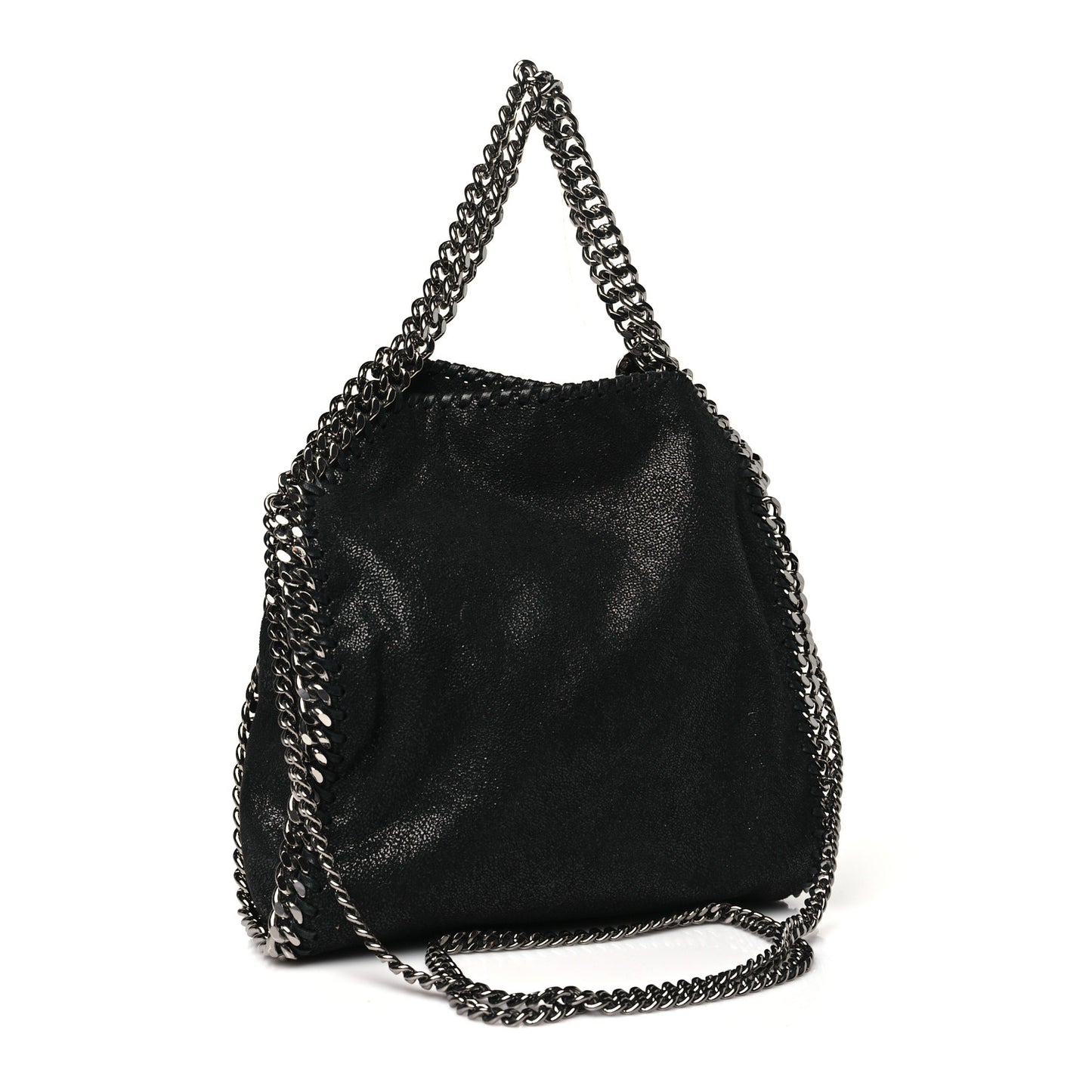 Shaggy Deer Mini Falabella Fold Over Tote Black