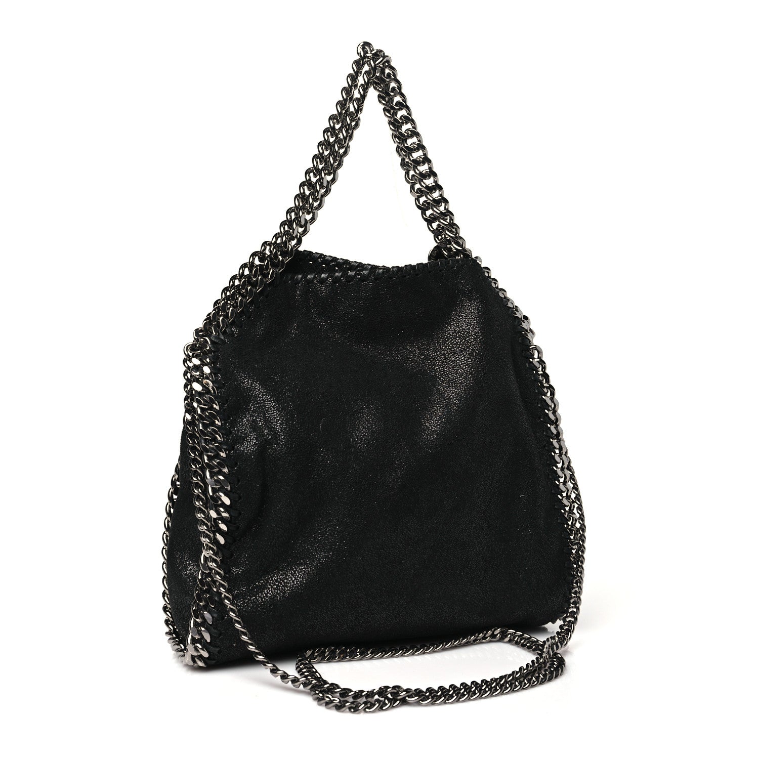 Stella McCartney Shaggy Deer Mini Falabella Fold Over Tote Black 3 of 10