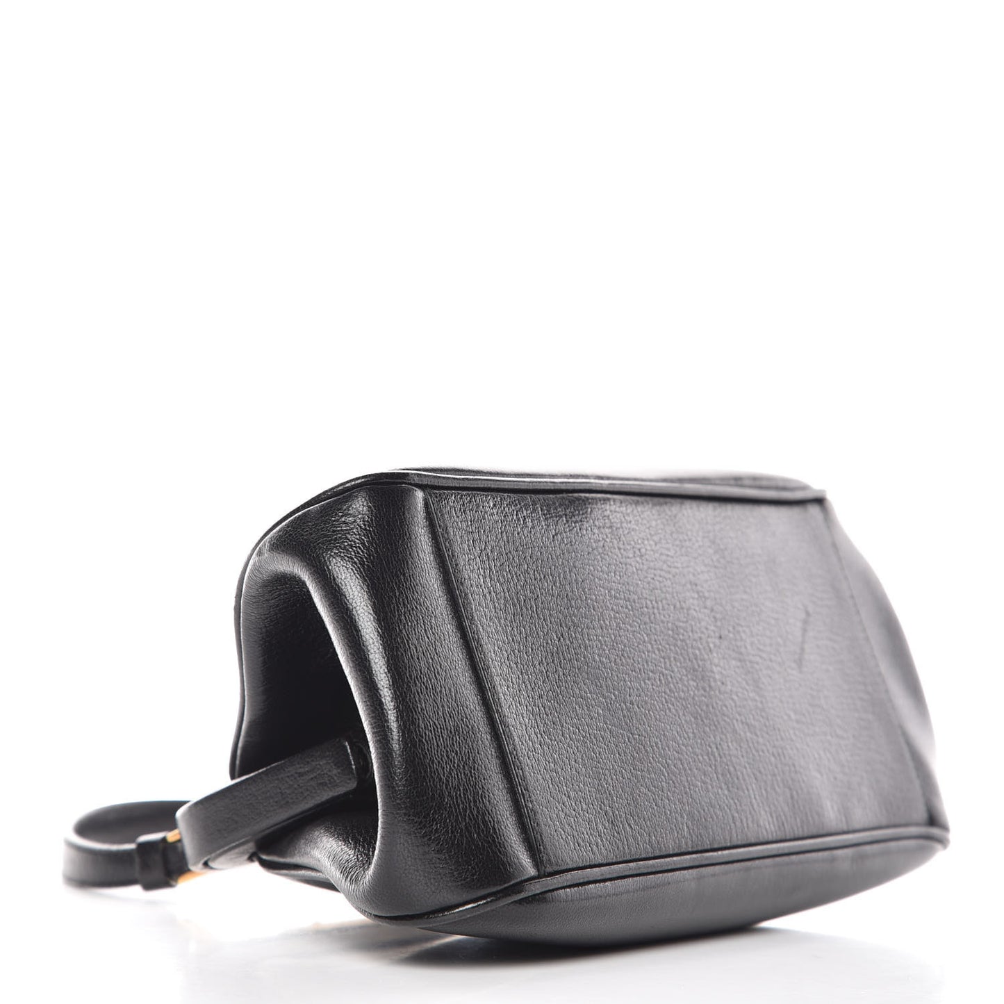 Goatskin Top Lock Bag Nero Black