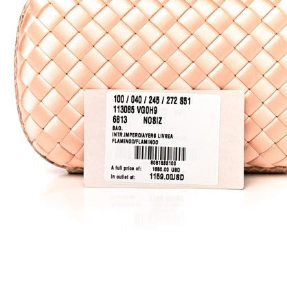 Bottega Veneta Satin Intreccio Impero Ayers Knot Clutch Flamingo 7 of 7