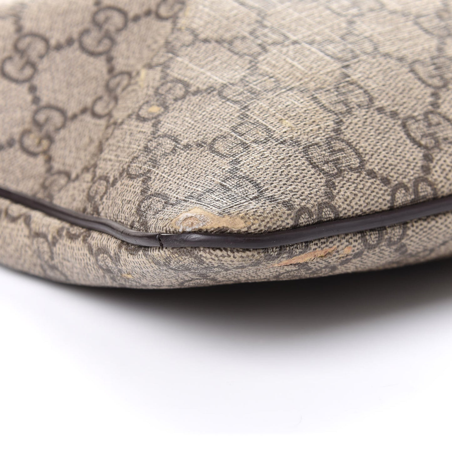 GG Supreme Monogram Medium Flat Messenger Bag Dark Brown