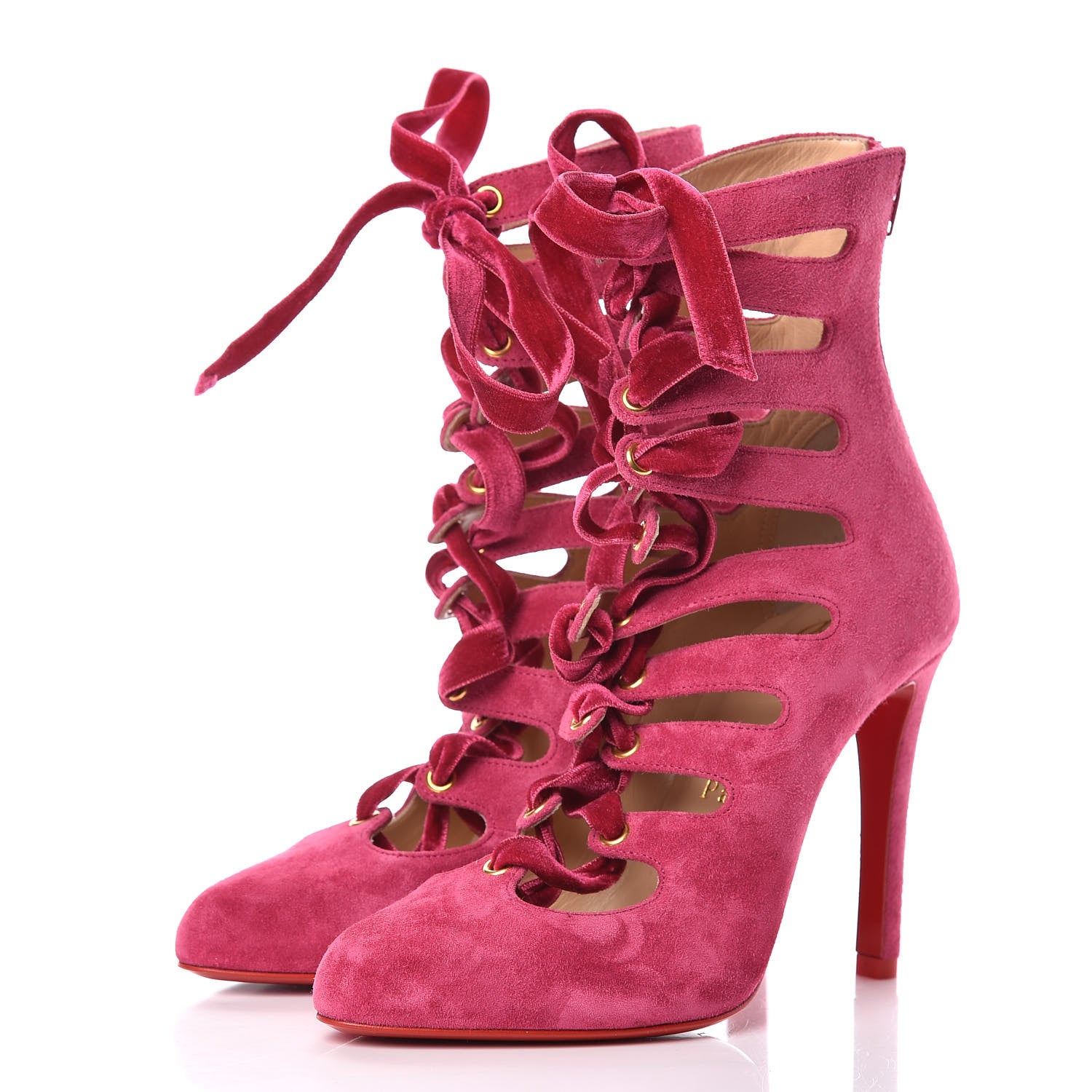 Christian Louboutin Veau Velours Spinetita 100 Ankle Boots 35.5 LouLou 3 of 8