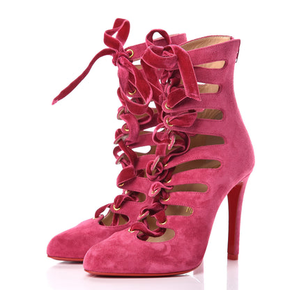 Christian Louboutin Veau Velours Spinetita 100 Ankle Boots 35.5 LouLou 3 of 8