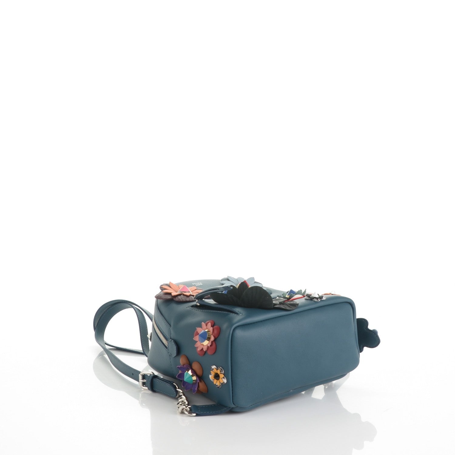 Fendi Calfskin Flowerland Mini Backpack Pavone Multicolor 4 of 7