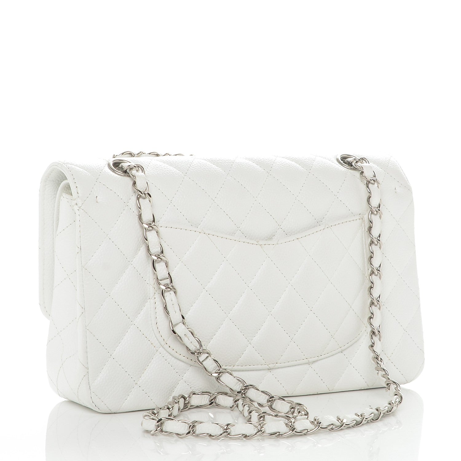 Chanel Caviar Quilted Medium Double Flap White 3 of 7