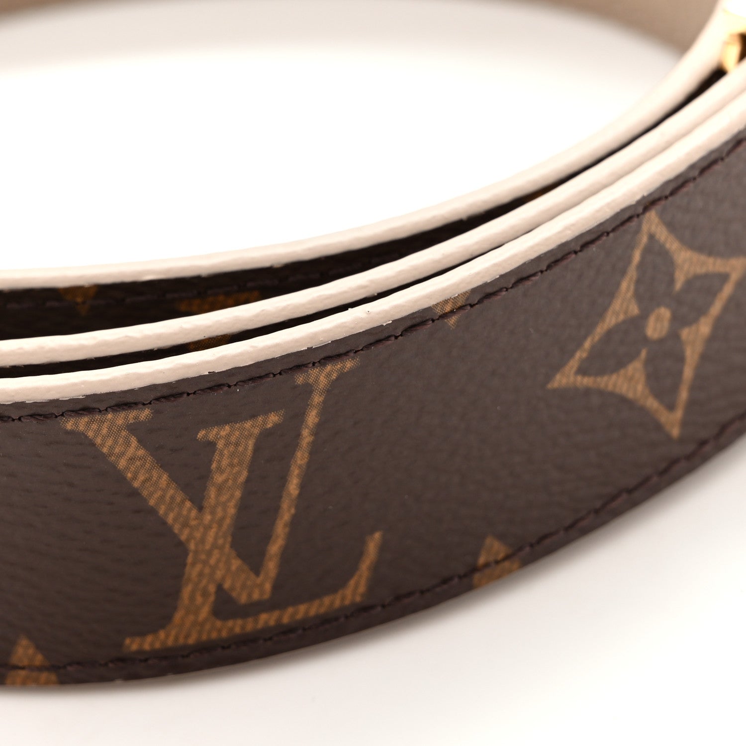 Louis Vuitton Calfskin Monogram 30mm LV Initiales Reversible Belt 80 32 Beige 9 of 9
