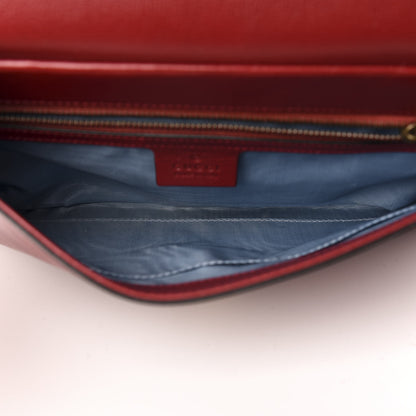 Gucci Calfskin Diagonal GG Medium Thiara Double Envelope Shoulder Bag Black Red 5 of 12