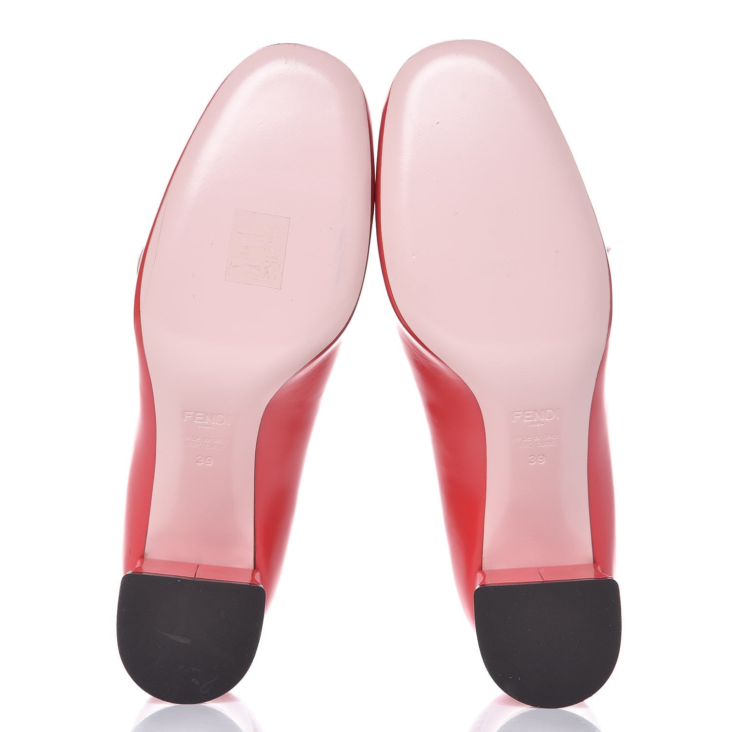 Fendi Calfskin Rainbow Mary Jane Pumps 39 Flame Sand 8 of 13