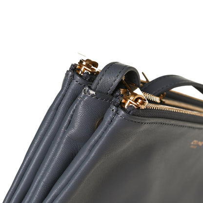 Celine Lambskin Small Trio Crossbody Bag Storm 10 of 17