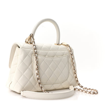 Chanel Caviar Quilted Mini Coco Handle Flap White 3 of 11
