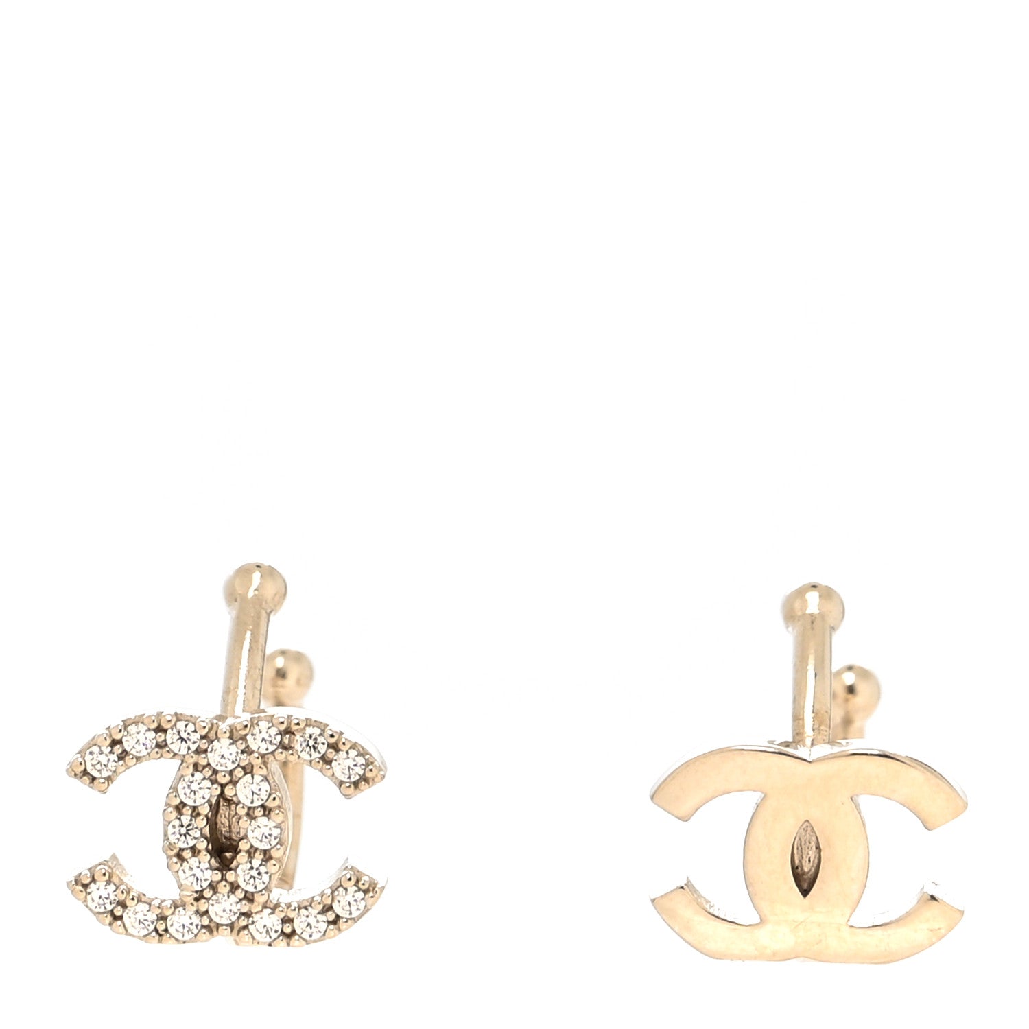 Chanel Metal Strass Lip Ring Set Gold 1 of 3