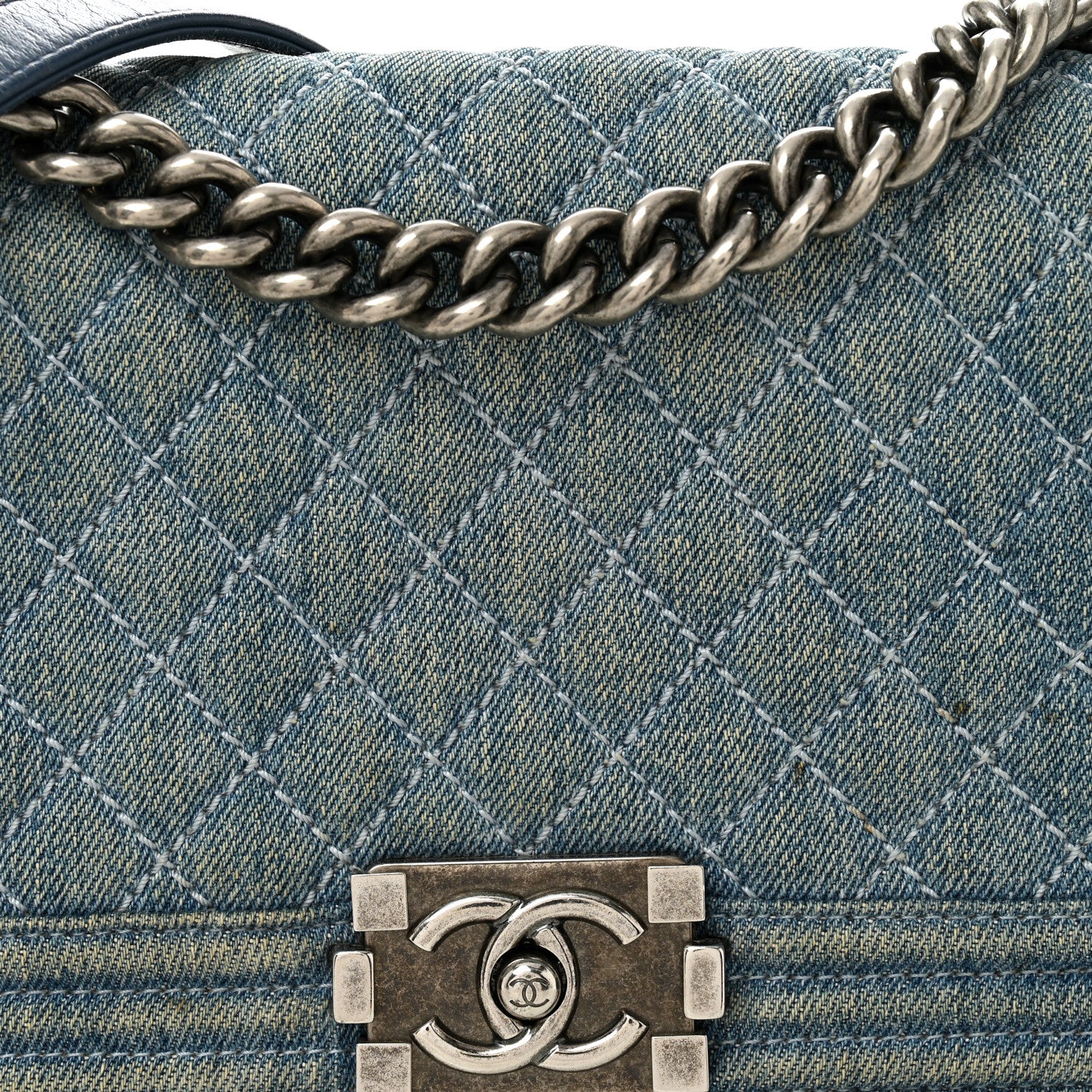 Chanel Denim Quilted Medium Boy Flap Blue 8 of 11