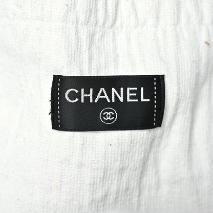 Chanel Terry Cotton CC Beach Tote Towel Set Black White 7 of 12