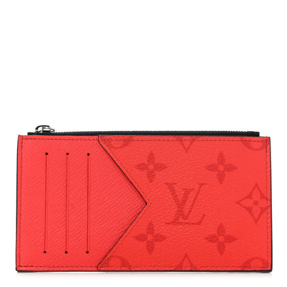 Louis Vuitton Taigarama Coin Card Holder Fire Red 1 of 7