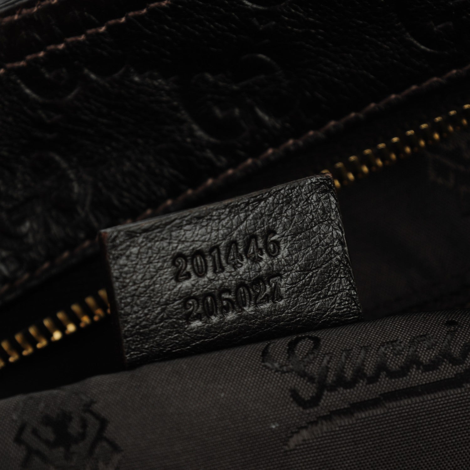 Gucci Guccissima Medium Flat Messenger Bag Dark Brown 7 of 7