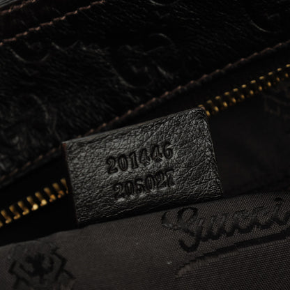 Gucci Guccissima Medium Flat Messenger Bag Dark Brown 7 of 7