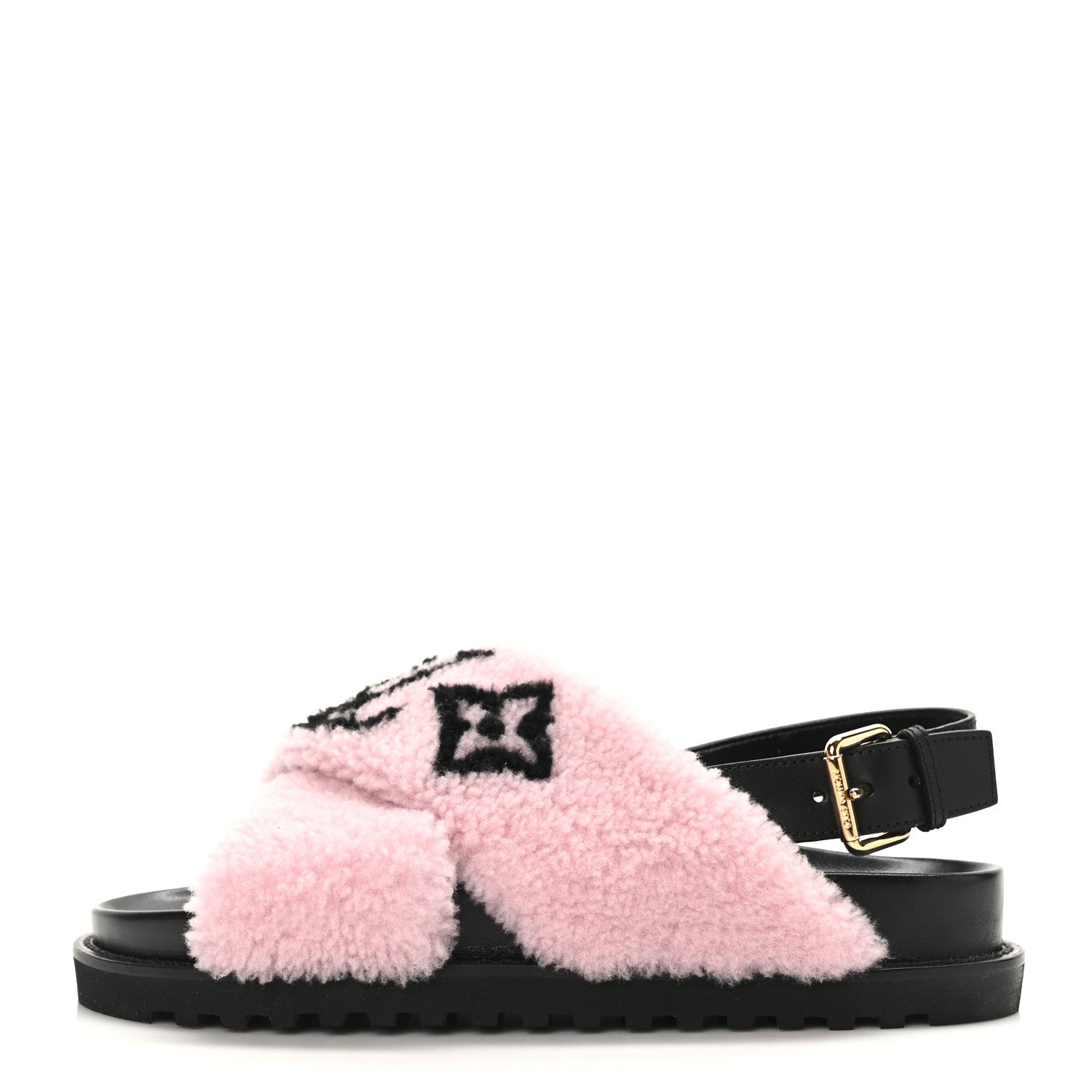 Louis Vuitton Shearling Calfskin Paseo Flat Comfort Sandal 41 Pink 1 of 8