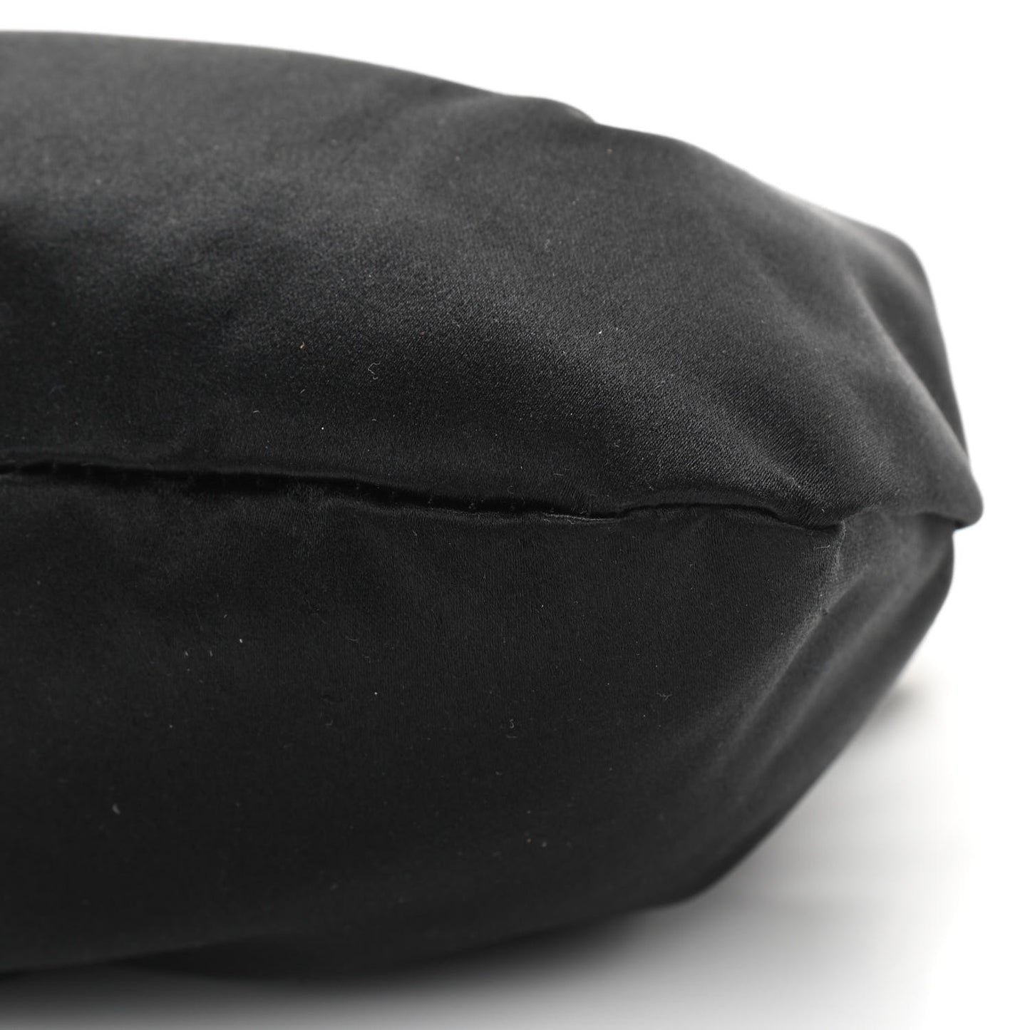 Satin Pleated Clutch Black