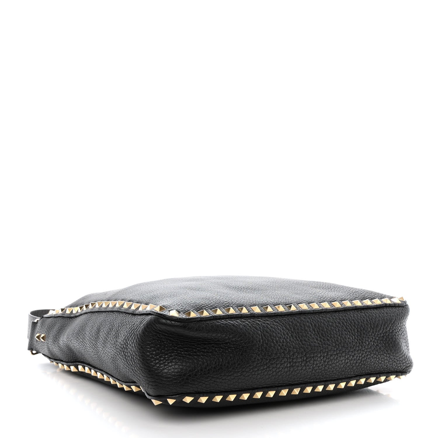 Valentino Garavani Pebbled Calfskin Large Rockstud Flip-Lock Messenger Bag Black 4 of 12
