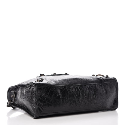 Balenciaga Agneau Classic Hardware S City Logo Strap Black White 4 of 7