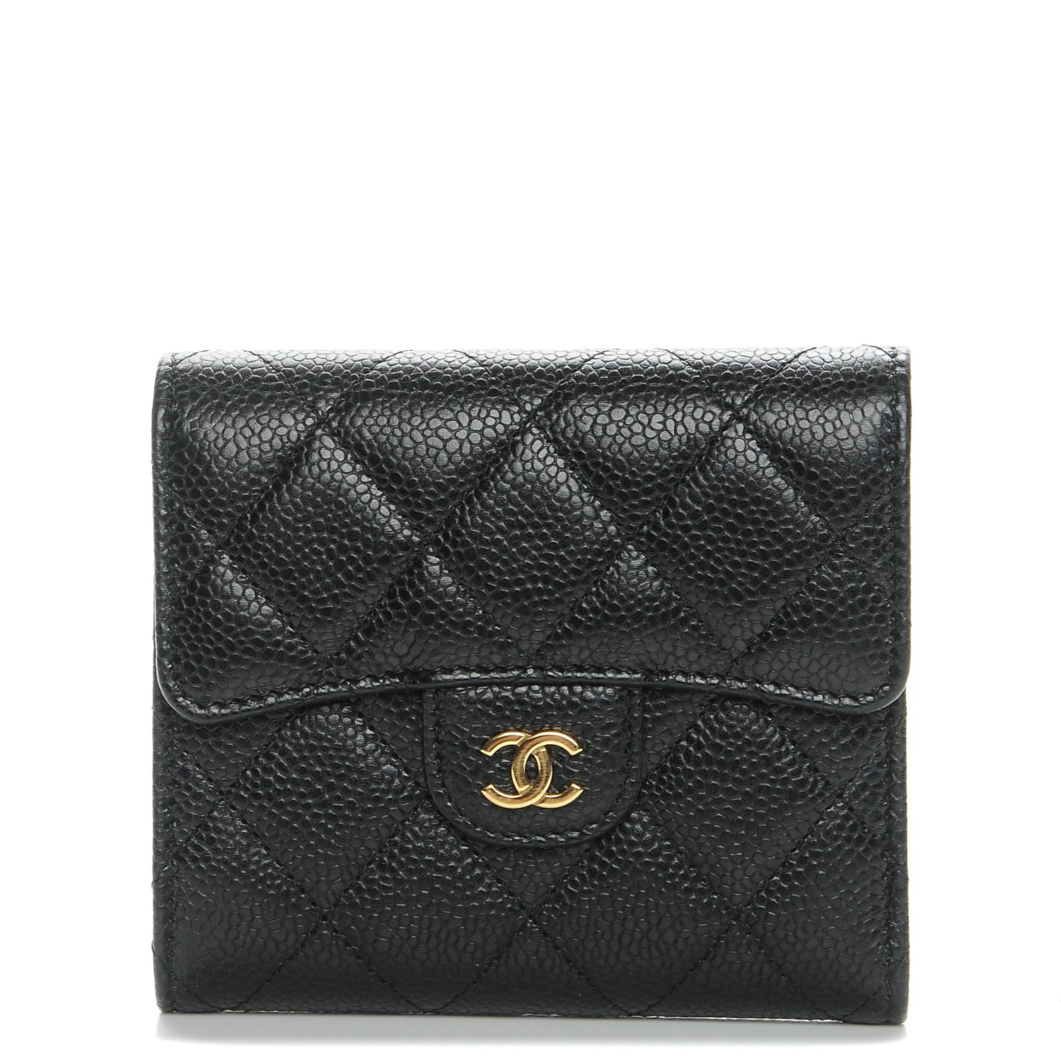 Chanel Caviar Quilted Compact Flap Wallet Black 1 of 8
